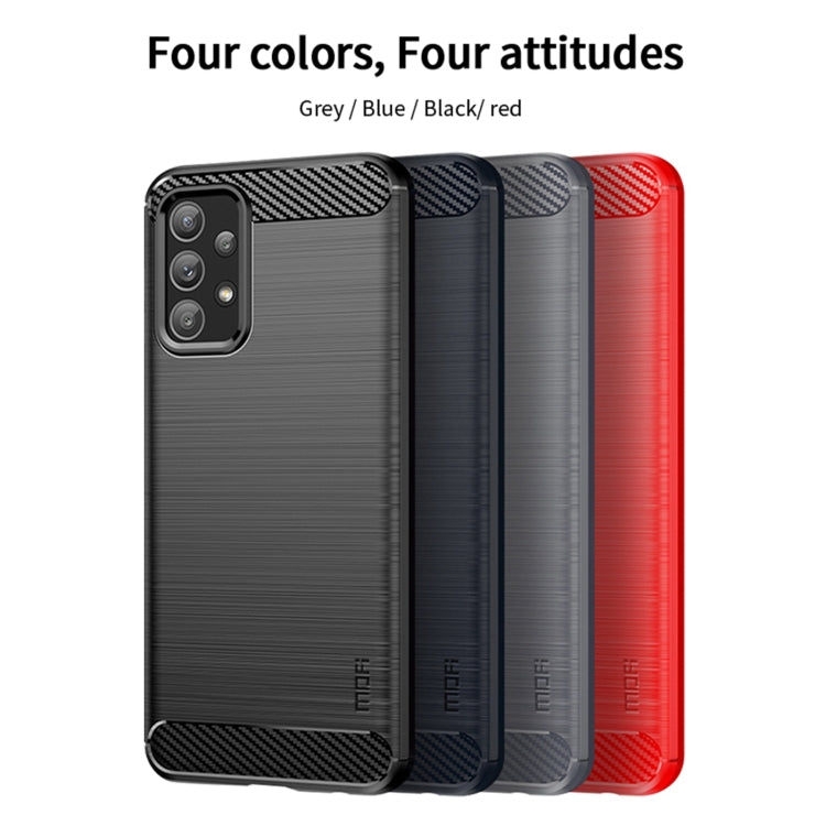 Custodia morbida in TPU in fibra di carbonio con trama spazzolata serie MOFI Gentleness, For Samsung Galaxy A23 / M23 / F23
