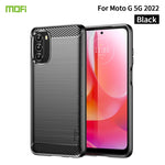 MOFI Custodia per telefono in fibra di carbonio TPU con trama spazzolata serie Gentleness, For Motorola Moto G 5G 2022, For Motorola Moto G31/G41