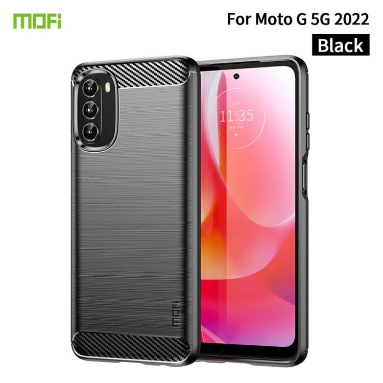 MOFI Custodia per telefono in fibra di carbonio TPU con trama spazzolata serie Gentleness, For Motorola Moto G 5G 2022, For Motorola Moto G31/G41