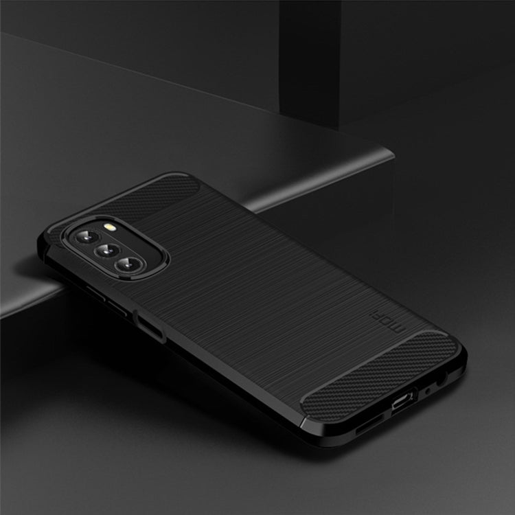 MOFI Custodia per telefono in fibra di carbonio TPU con trama spazzolata serie Gentleness, For Motorola Moto G 5G 2022, For Motorola Moto G31/G41