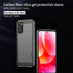 MOFI Custodia per telefono in fibra di carbonio TPU con trama spazzolata serie Gentleness, For Motorola Moto G 5G 2022, For Motorola Moto G31/G41