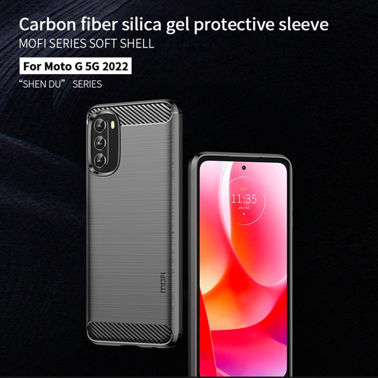 MOFI Custodia per telefono in fibra di carbonio TPU con trama spazzolata serie Gentleness, For Motorola Moto G 5G 2022, For Motorola Moto G31/G41