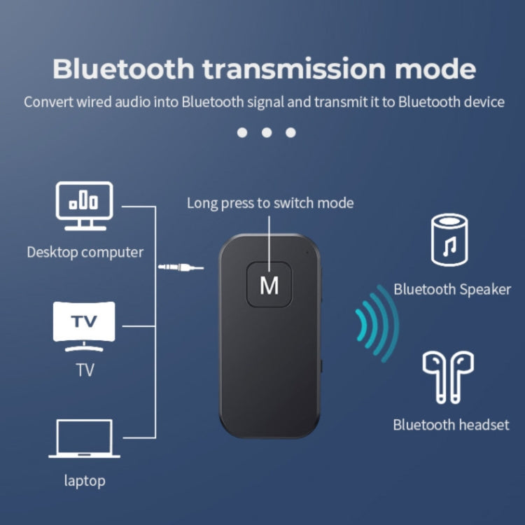 BT03 Ricevitore e trasmettitore audio Bluetooth 5.1 2 in 1 Chiamate in vivavoce per auto, BT03