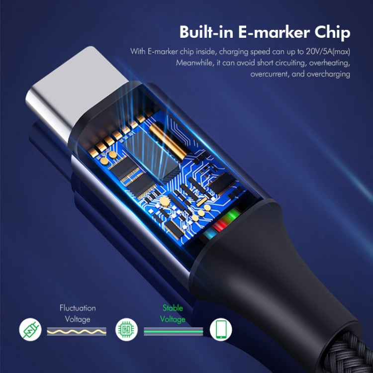 Cavo ricarica rapida USB-C 100W 5A con E-Marker 1-2m