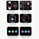CT7 Smart Watch con schermo a colori da 1,7 pollici, supporto per il monitoraggio della frequenza cardiaca/monitoraggio della pressione sanguigna