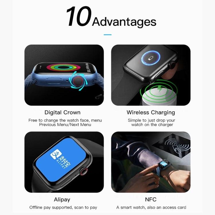 CT7 Smart Watch con schermo a colori da 1,7 pollici, supporto per il monitoraggio della frequenza cardiaca/monitoraggio della pressione sanguigna