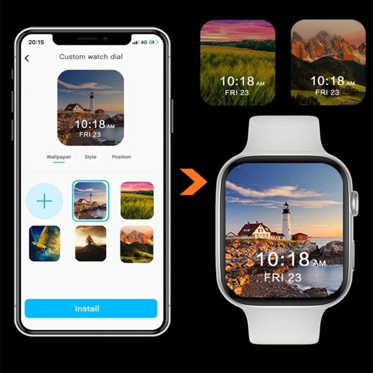 T500 Plus Smart Watch con schermo a colori da 1,54 pollici, supporta il monitoraggio della frequenza cardiaca/monitoraggio della pressione sanguigna