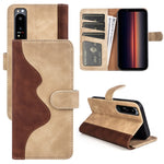 Custodia per cellulare in pelle Flip orizzontale con cuciture, For Sony Xperia 1 IV, For Sony Xperia 10 IV