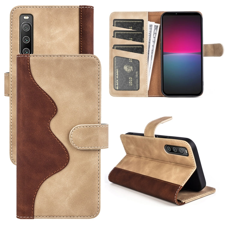 Custodia per cellulare in pelle Flip orizzontale con cuciture, For Sony Xperia 1 IV, For Sony Xperia 10 IV