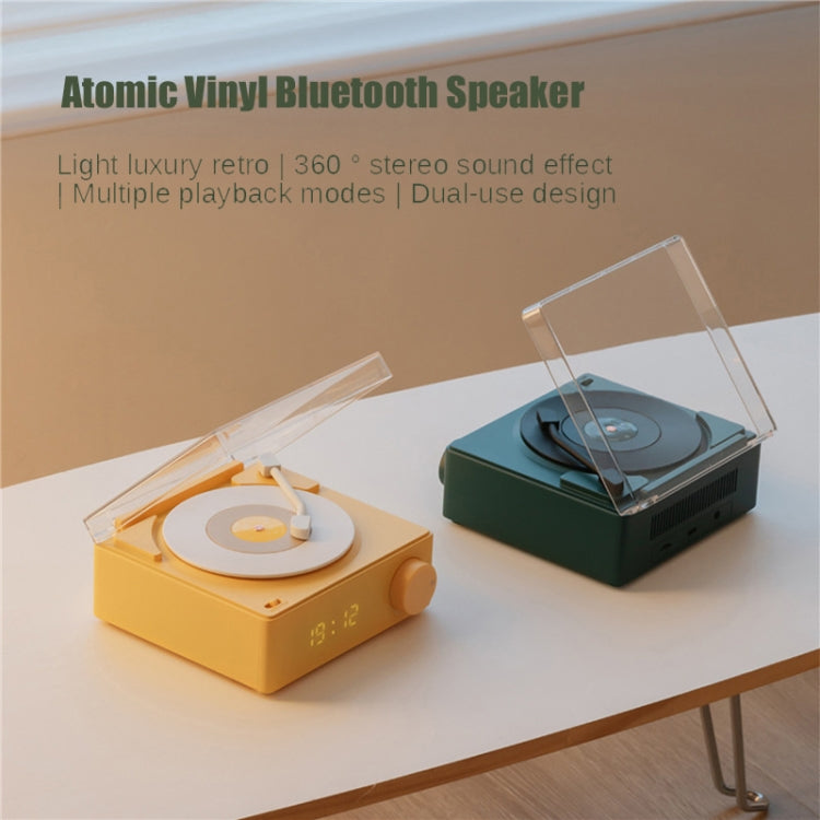 Sveglia creativa da tavolo con altoparlante Bluetooth retrò atomico in vinile Duosi X11