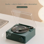 Sveglia creativa da tavolo con altoparlante Bluetooth retrò atomico in vinile Duosi X11