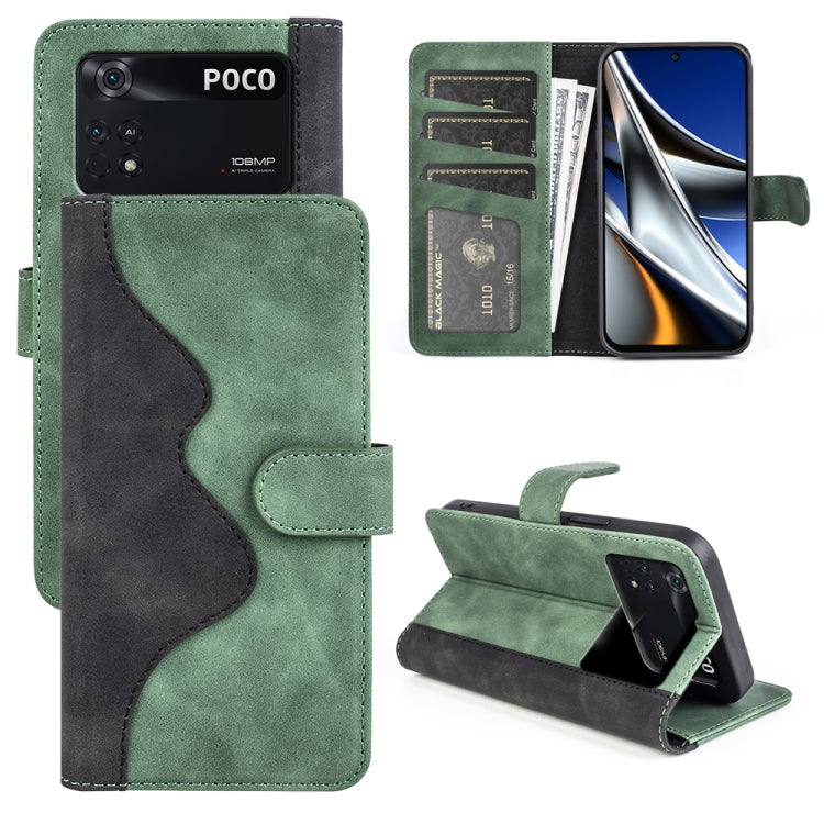 Custodia per cellulare in pelle Flip orizzontale con cuciture, For Xiaomi Poco X4 Pro 5G