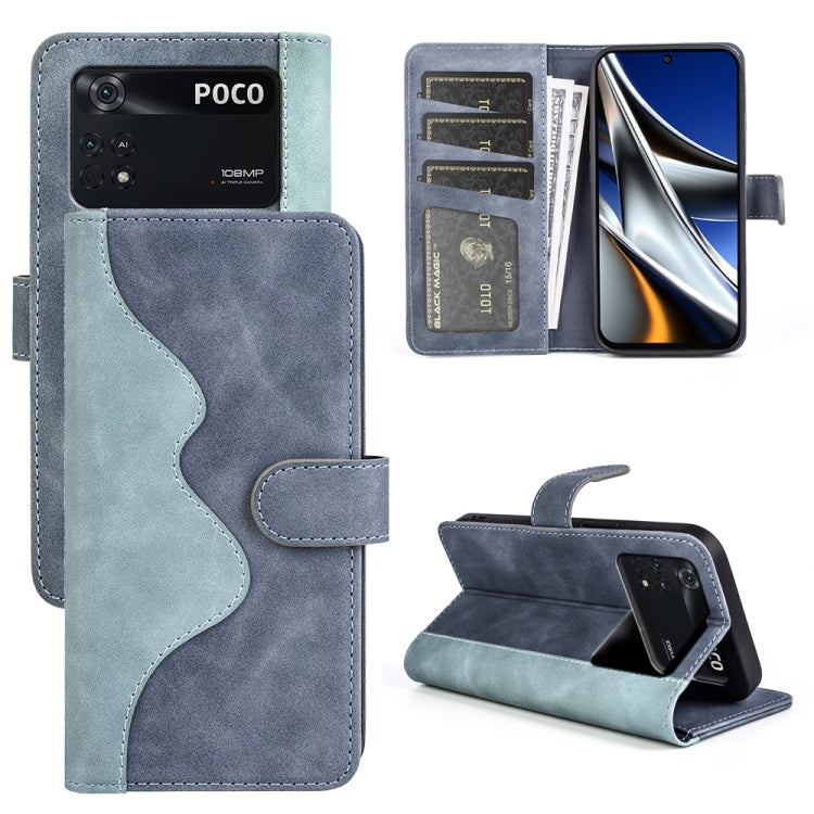 Custodia per cellulare in pelle Flip orizzontale con cuciture, For Xiaomi Poco X4 Pro 5G