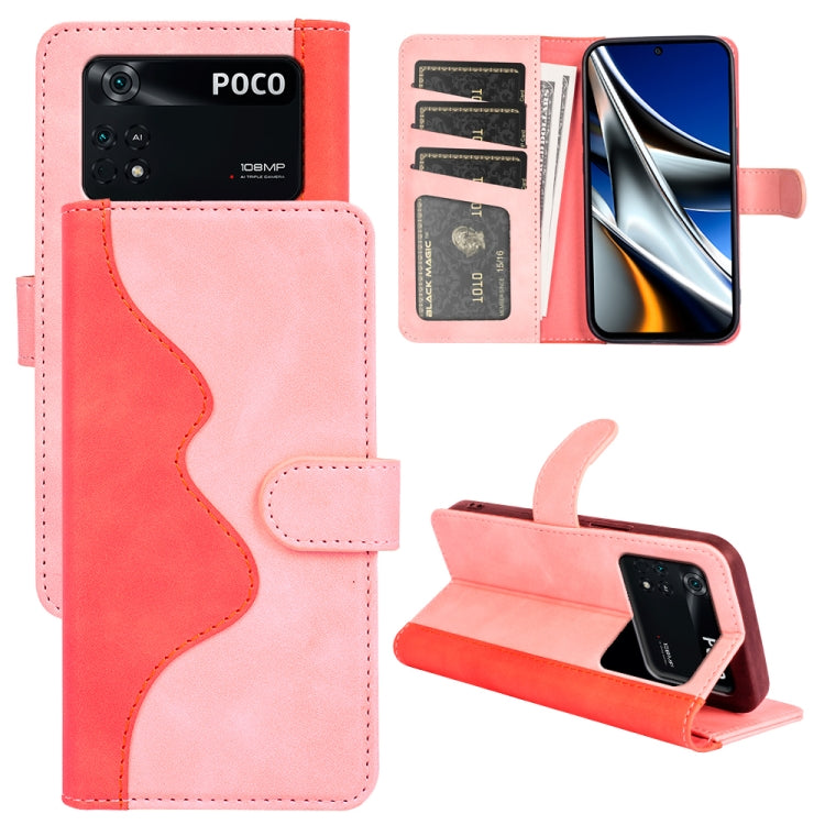 Custodia per cellulare in pelle Flip orizzontale con cuciture, For Xiaomi Poco X4 Pro 5G