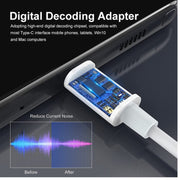 ENKAY Cavo audio per decodifica digitale con adattatore USB-C/Tipo-C da 3,5 mm