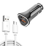 TE-P23 38W PD 20W USB-C / Tipo-C + QC3.0 Caricatore per auto triangolo USB + cavo dati da USB a micro USB, lunghezza: 1 m, with Micro USB Cable