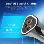 TE-P23 38W PD 20W USB-C / Tipo-C + QC3.0 Caricatore per auto triangolo USB + cavo dati da USB a micro USB, lunghezza: 1 m, with Micro USB Cable