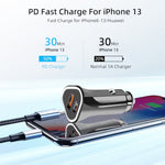 TE-P23 38W PD 20W USB-C / Tipo-C + QC3.0 Caricatore per auto triangolo USB + cavo dati da USB a micro USB, lunghezza: 1 m, with Micro USB Cable