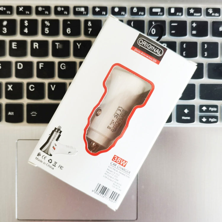TE-P23 38W PD 20W USB-C / Tipo-C + QC3.0 Caricatore per auto triangolo USB + cavo dati da USB a micro USB, lunghezza: 1 m, with Micro USB Cable