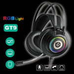 Cuffie da gioco cablate professionali con luce LED GT9 con microfono per PC/PS4/PS5, GT9