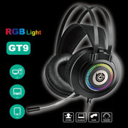 Cuffie da gioco cablate professionali con luce LED GT9 con microfono per PC/PS4/PS5, GT9