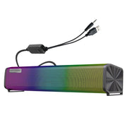 Q9 10W USB Soundbar Home Theater PC Surround Sound Box Altoparlante per computer cablato con luce RGB, Q9