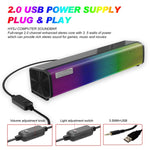 Q9 10W USB Soundbar Home Theater PC Surround Sound Box Altoparlante per computer cablato con luce RGB, Q9