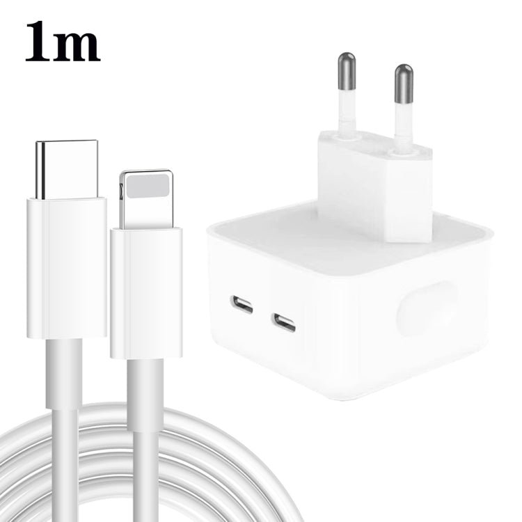 Caricabatterie USB-C 35W con doppia porta e cavo 8 pin