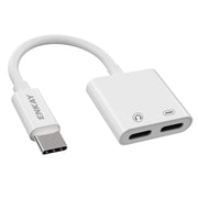ENKAY ENK-AT105 Cavo dati da USB-C/Type-C a doppio Type-C per cuffie e adattatore di ricarica