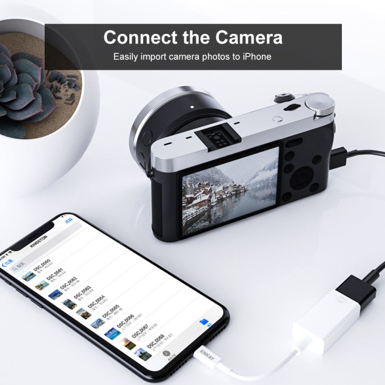 ENKAY ENK-AT108 Cavo dati adattatore OTG da 8 pin a USB 3.0 per iPhone / iPad
