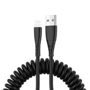 Cavo dati di ricarica rapida per telefono cellulare telescopico a molla da 1,5 m, USB to 8 Pin, USB to Type-C, USB to Micro USB