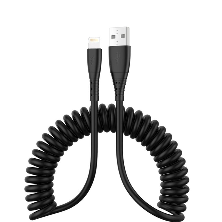 Cavo dati di ricarica rapida per telefono cellulare telescopico a molla da 1,5 m, USB to 8 Pin, USB to Type-C, USB to Micro USB