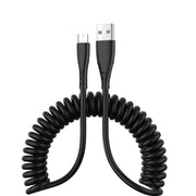 Cavo dati di ricarica rapida per telefono cellulare telescopico a molla da 1,5 m, USB to 8 Pin, USB to Type-C, USB to Micro USB