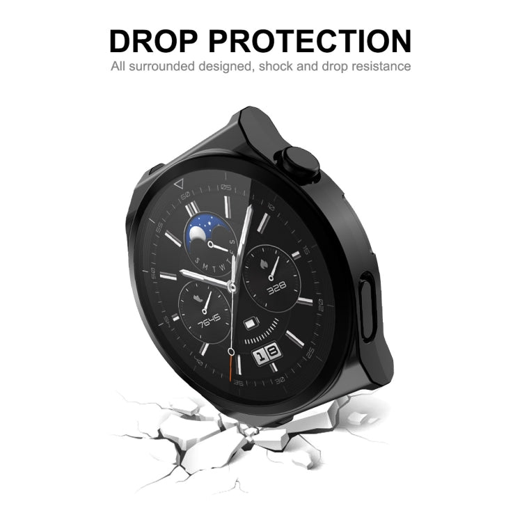 ENKAY Custodia morbida in TPU galvanizzato a copertura totale con protezione dello schermo, For Huawei Watch GT 3 Pro 43mm, For Huawei Watch GT 3 Pro 46mm