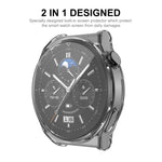 ENKAY Custodia in TPU trasparente a copertura totale con protezione dello schermo, For Huawei Watch GT 3 Pro 43mm, For Huawei Watch GT 3 Pro 46mm