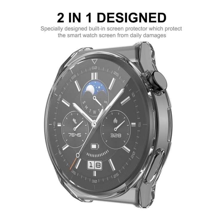 ENKAY Custodia in TPU trasparente a copertura totale con protezione dello schermo, For Huawei Watch GT 3 Pro 43mm, For Huawei Watch GT 3 Pro 46mm