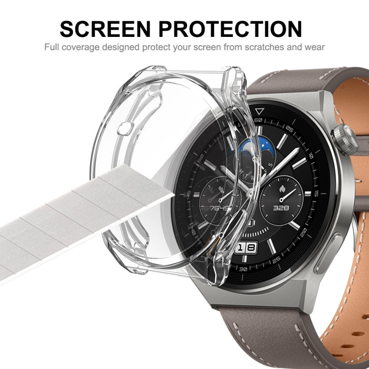 ENKAY Custodia in TPU trasparente a copertura totale con protezione dello schermo, For Huawei Watch GT 3 Pro 43mm, For Huawei Watch GT 3 Pro 46mm