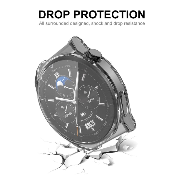 ENKAY Custodia in TPU trasparente a copertura totale con protezione dello schermo, For Huawei Watch GT 3 Pro 43mm, For Huawei Watch GT 3 Pro 46mm