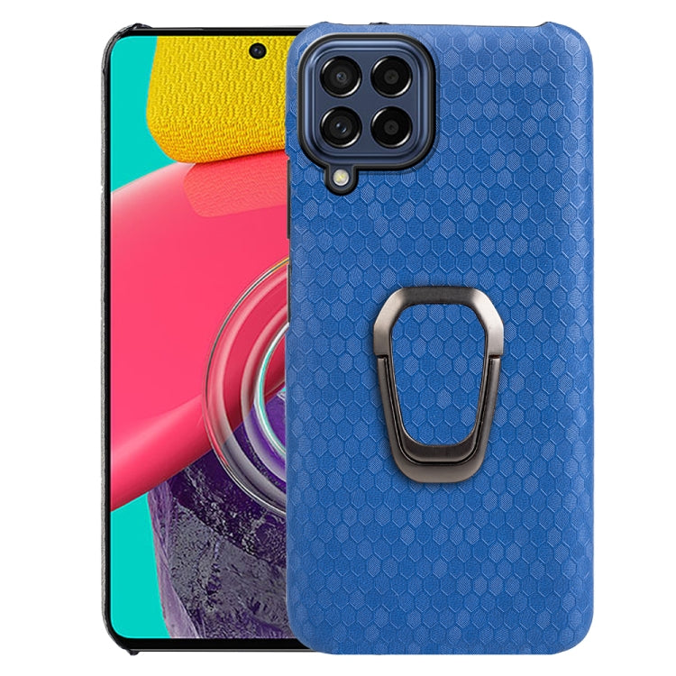 Custodia per telefono in pelle PU a nido d'ape con supporto ad anello per Samsung Galaxy M53, For Samsung Galaxy M53