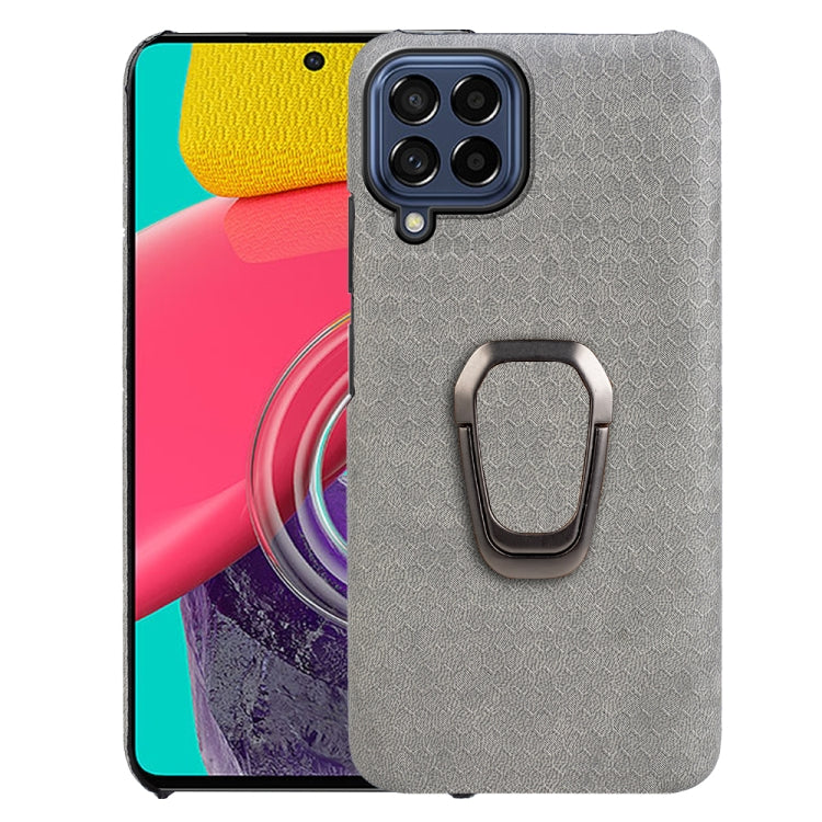 Custodia per telefono in pelle PU a nido d'ape con supporto ad anello per Samsung Galaxy M53, For Samsung Galaxy M53