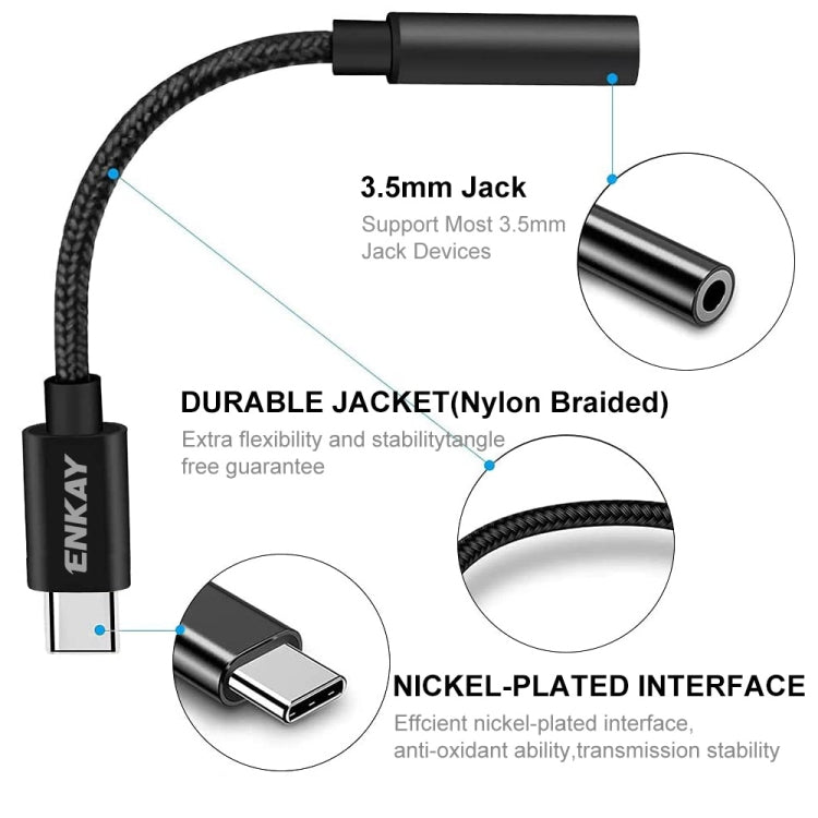 ENKAY Cavo audio digitale USB-C a 3,5 mm intrecciato