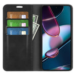 Per Motorola Moto Edge 30 5G Custodia in pelle con ventosa magnetica retro-skin, For Motorola Moto Edge 30 5G