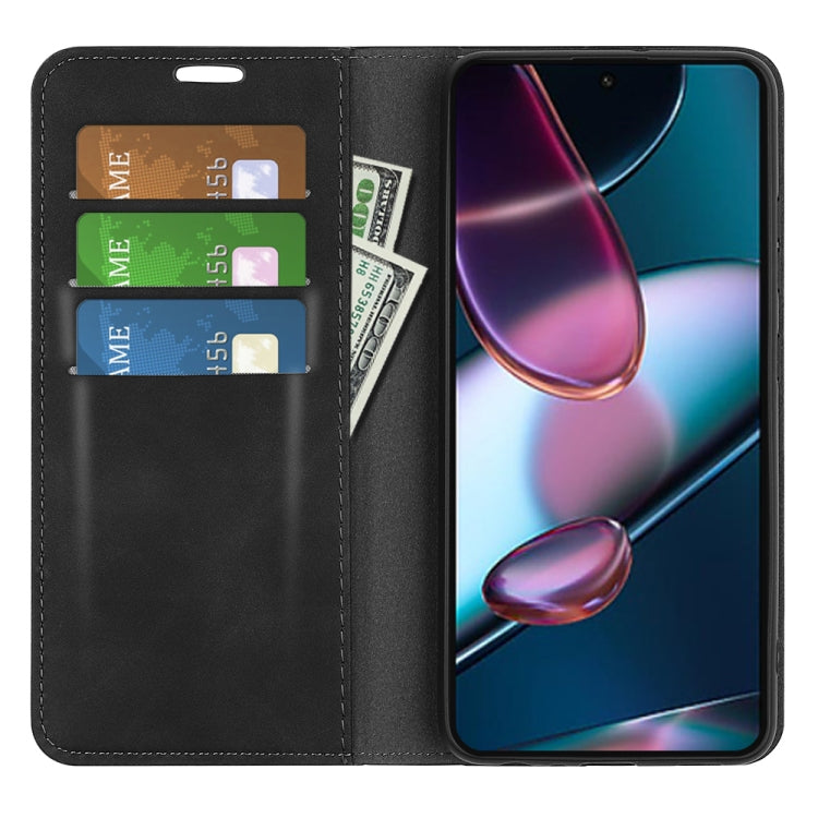 Per Motorola Moto Edge 30 5G Custodia in pelle con ventosa magnetica retro-skin, For Motorola Moto Edge 30 5G