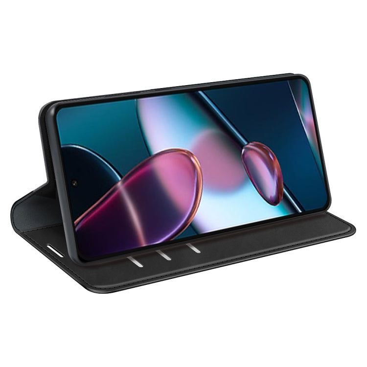 Per Motorola Moto Edge 30 5G Custodia in pelle con ventosa magnetica retro-skin, For Motorola Moto Edge 30 5G