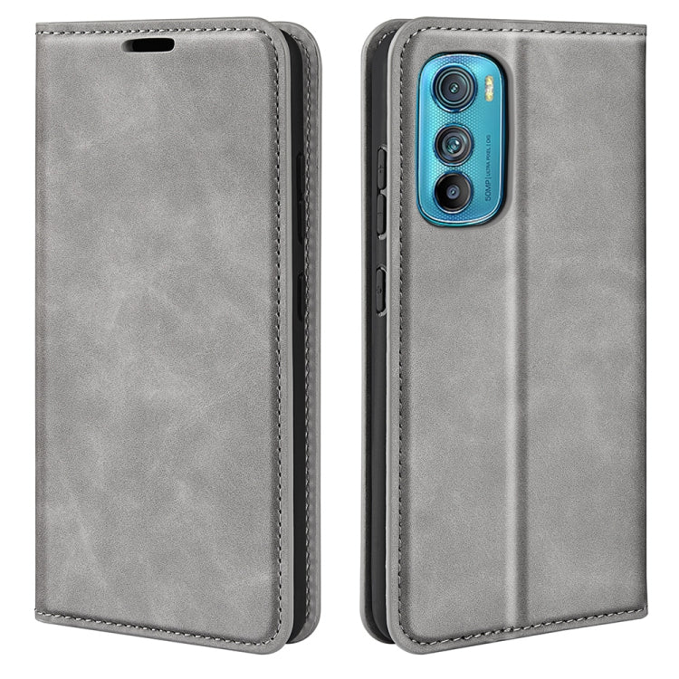 Per Motorola Moto Edge 30 5G Custodia in pelle con ventosa magnetica retro-skin, For Motorola Moto Edge 30 5G