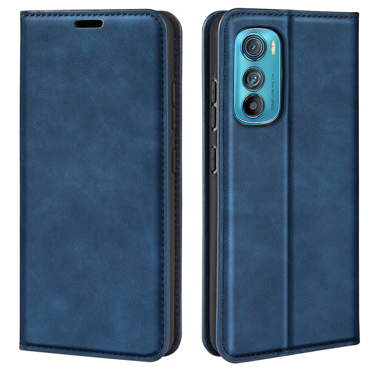 Per Motorola Moto Edge 30 5G Custodia in pelle con ventosa magnetica retro-skin, For Motorola Moto Edge 30 5G