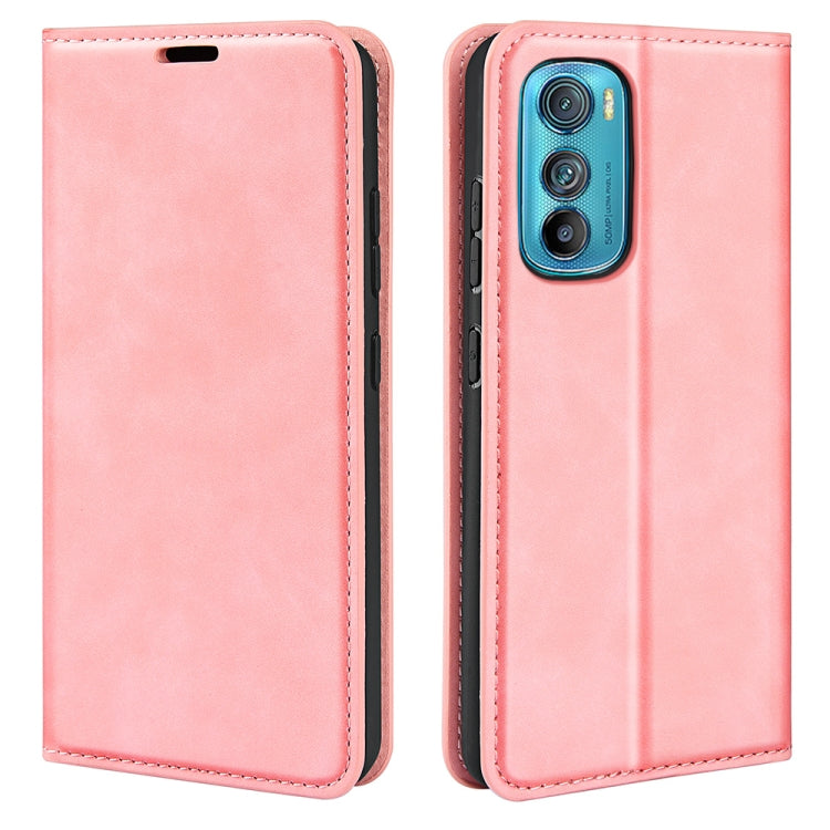 Per Motorola Moto Edge 30 5G Custodia in pelle con ventosa magnetica retro-skin, For Motorola Moto Edge 30 5G