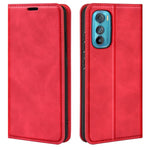 Per Motorola Moto Edge 30 5G Custodia in pelle con ventosa magnetica retro-skin, For Motorola Moto Edge 30 5G