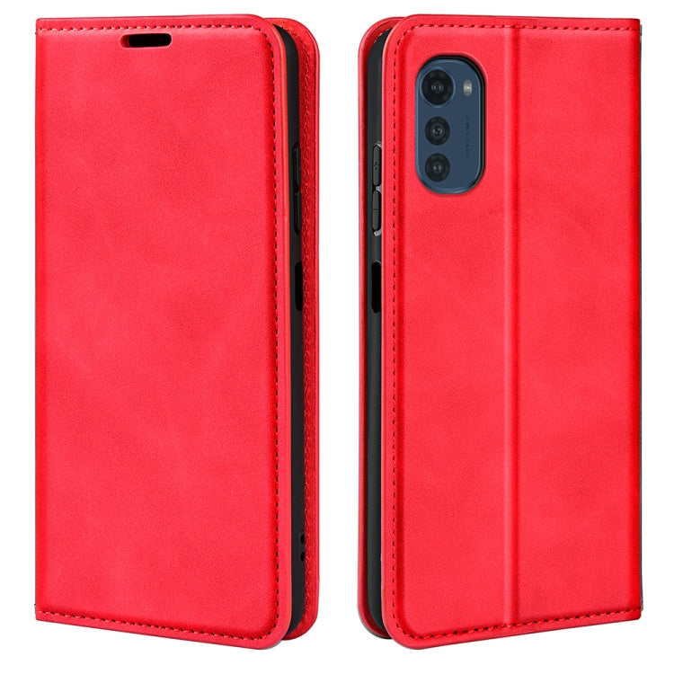 Per Motorola Moto E32 4G Custodia per telefono in pelle con aspirazione magnetica retro-pelle, For Motorola Moto E32 4G