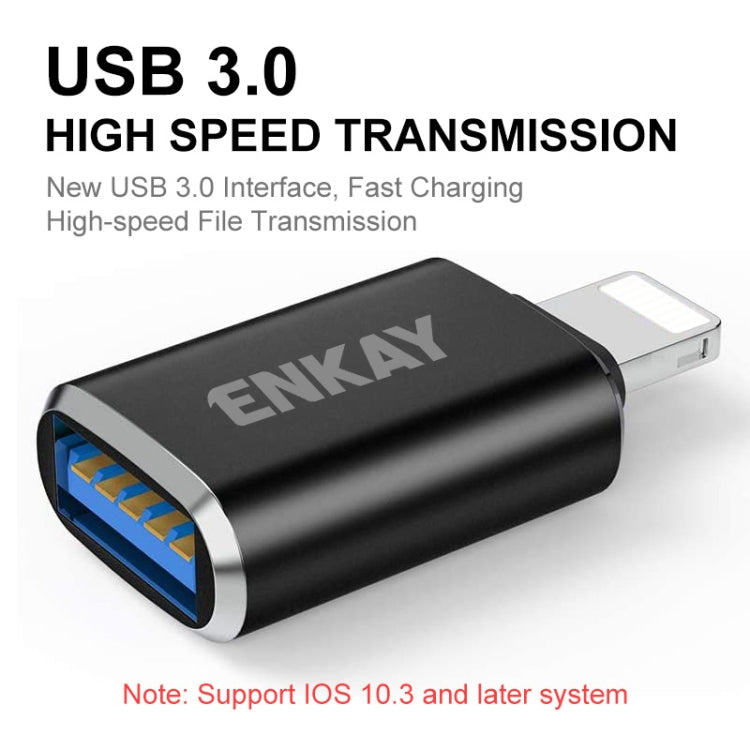 ENKAY ENK-AT110 Adattatore OTG da 8 pin maschio a USB 3.0 femmina in lega di alluminio, ENK-AT110